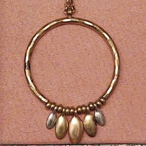 Lucky Brand Gold, Bronze & Silver Lariat Necklace